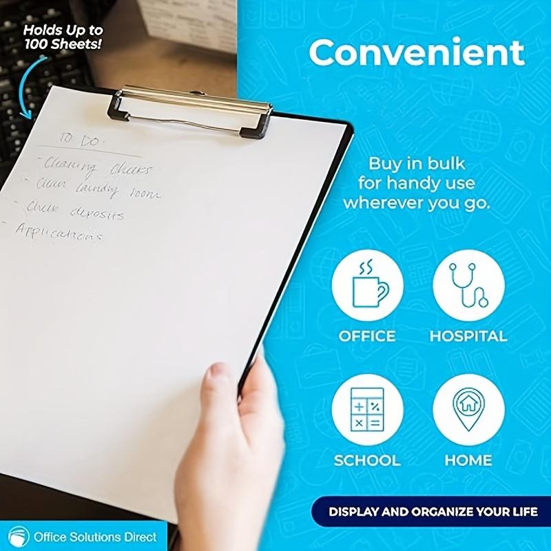 6pcs Clip Pad, A4 Binder with Loose-Leaf Writing Board Metal Folder Suitable for Note Paper, Documents and Drawings