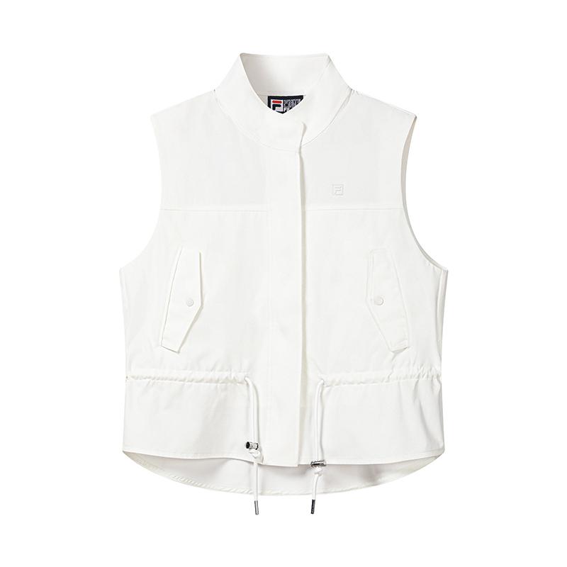 FILA White Simple Fashion Versatile Vest Women vests Cloud-White F11W633705FWT S