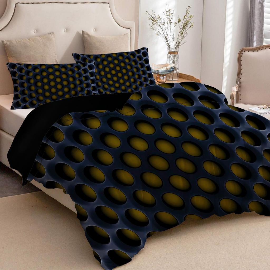 Geometric 3D honeycomb hole pattern duvet cover Cool Technology Colorful style Bedding Cover Polyester Comfortable Quilt Cover