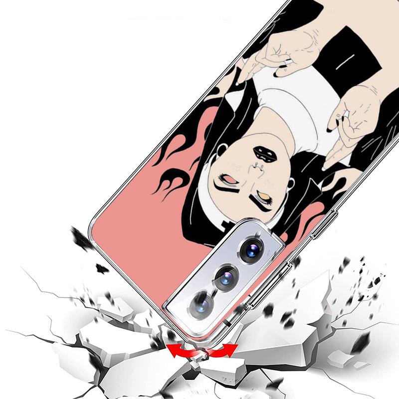 Pink Cat Skull Sorceress Witch Phone Case For Samsung Galaxy S24 S25 Edge S26 Ultra S23 S22 S21 Plus S20 FE + Personalized Print