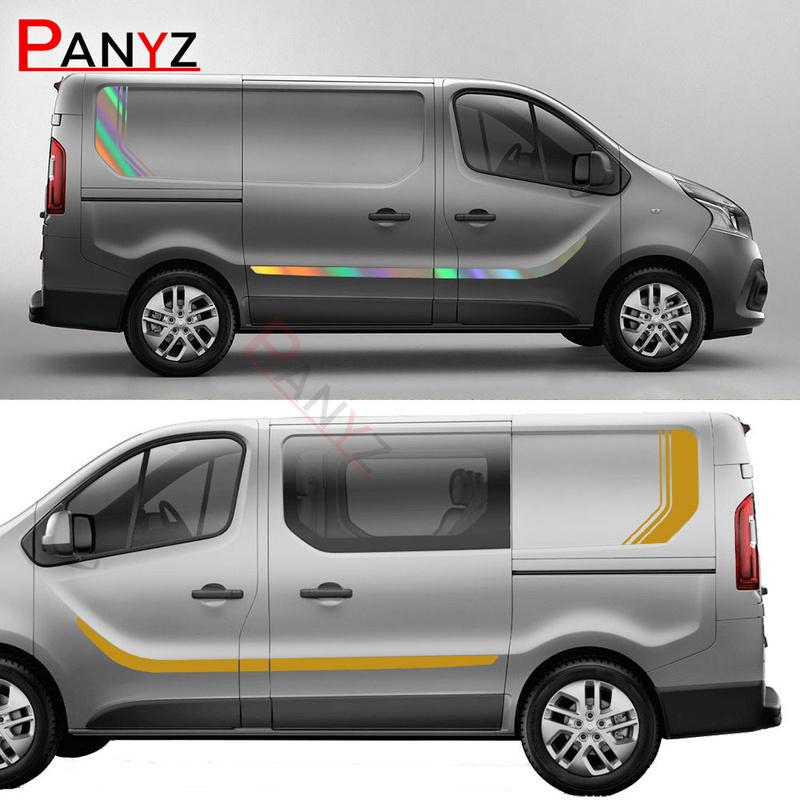 5 Stück Autoaufkleber für Renault Trafic Vauxhall Opel Vivaro Fiat Talento Nissan NV300 Camper Van Vinyl-Aufkleber Tuning Zubehör