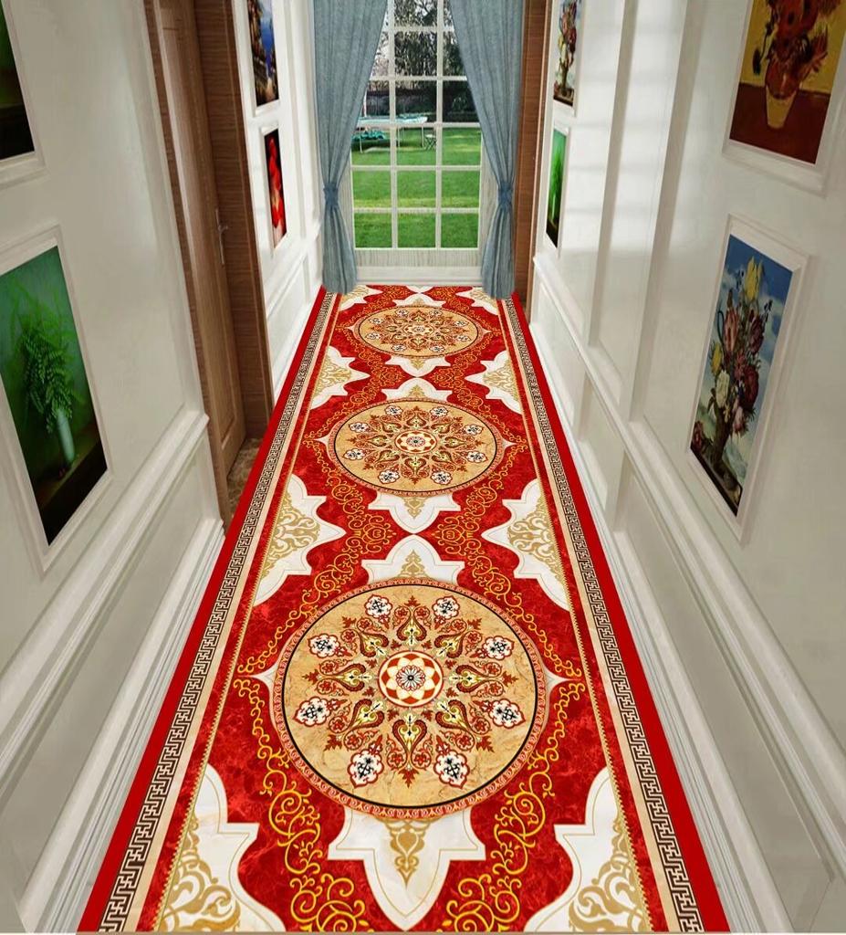 Bohemian Persia Style Long Corridor Carpet Luxury European Decoration Hallway Rugs Non-slip Floor Mats Stairway Runners Carpets