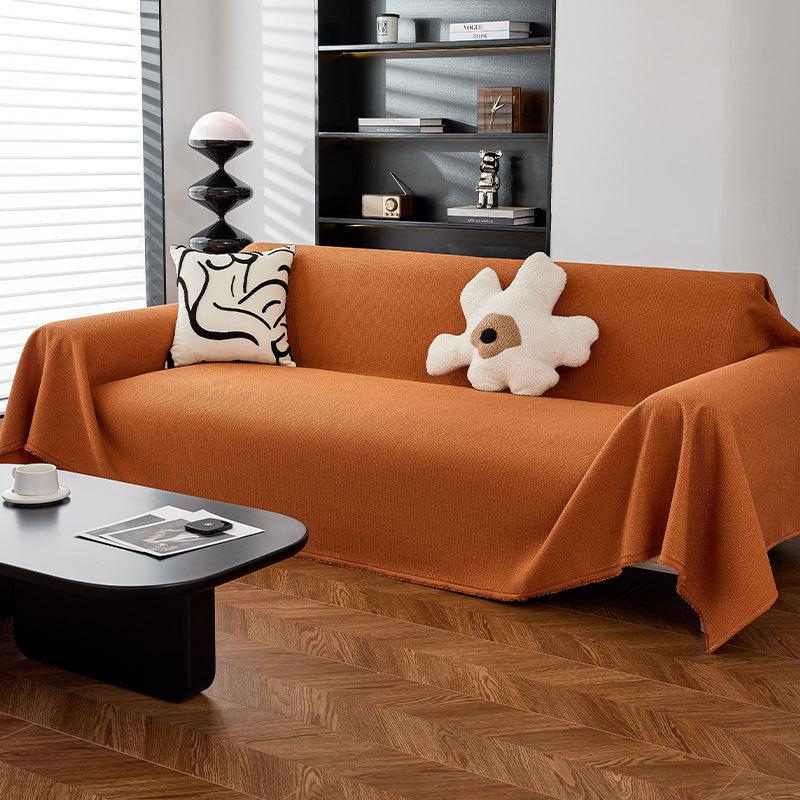 Sofa Cover Waterproof Slipcover Four Seasons Universal Solid Color Waffle Sofa Cover Blanket