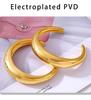 INS Style 18K Gold Plated Crescent C-Shaped Polished Titanium Steel Bangle for Women