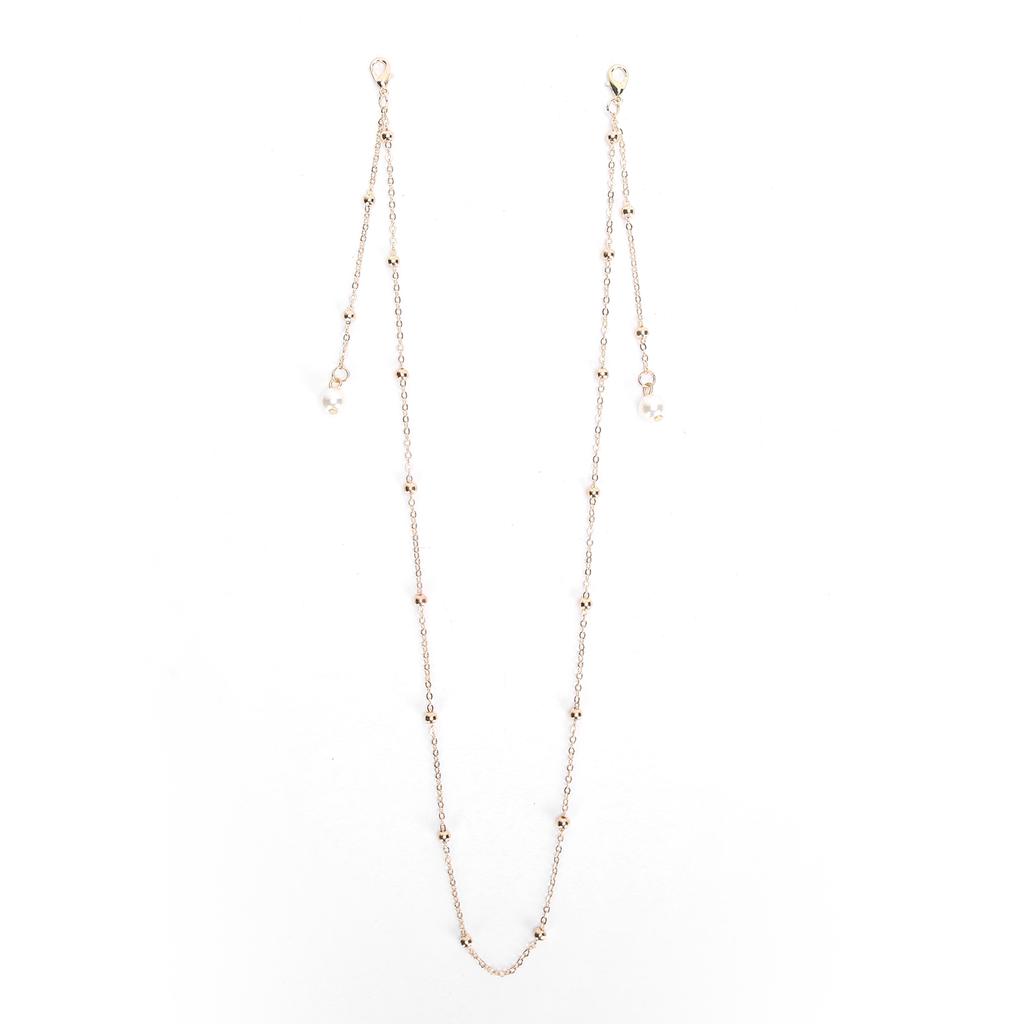 Alloy Faux Pearl Face Cover Chain Face Guard Eyeglasses Lanyard Jewelry Accessory