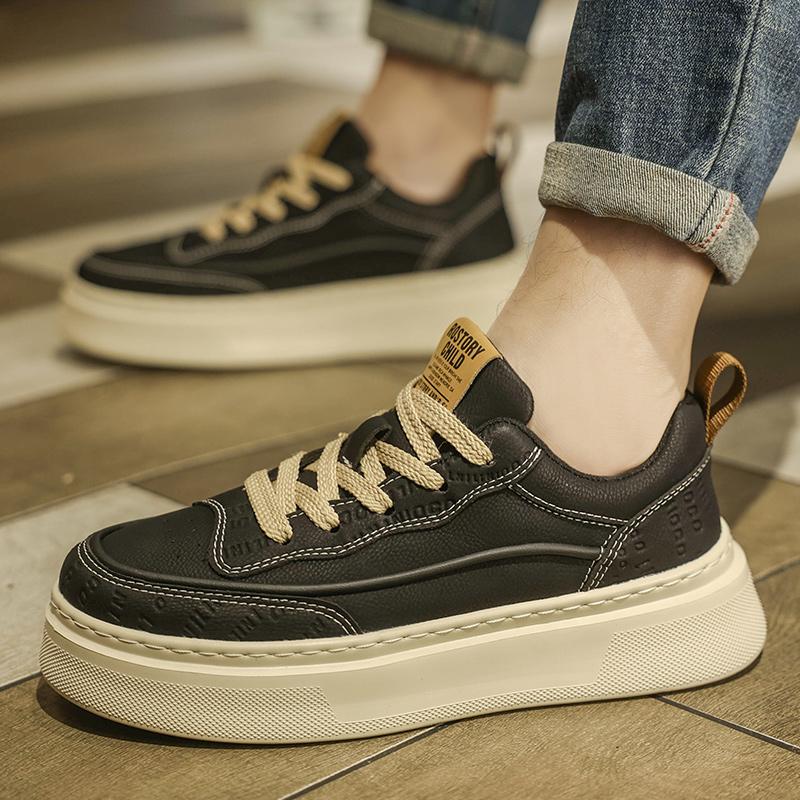 Nuevos Zapatos Casuales de Cuero de Moda para Hombre Simples Hombres Retro Cuero Genuino Planos Diseñador Elegantes Formales Zapatos de Trabajo para Viajeros