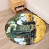 Trash Truck Printed Round Rug Carpet Chair Rug Area Rug Entryway Doormats,for Office Chair Living Room Bedroom Kitchen Room.