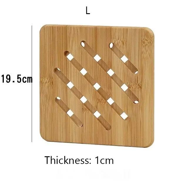 Hot Dinner Mat 1PC Insulated Dining Table Pots and Pans Mat Wood Non-slip Cups and Bowls Mat Openwork Round Household