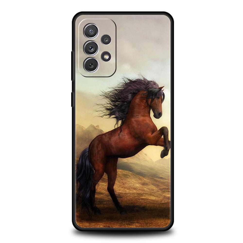 Horse Animal Silicone Case For Samsung Galaxy A32 A52 A13 A22 A72 A51 A71 A41 A11 A31 A21S 5G Luxury Phone Cover Shell Funda Bag