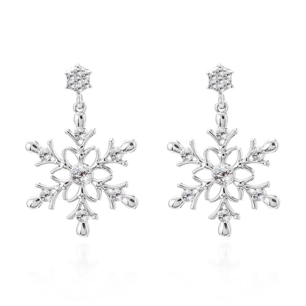 Pearl Christmas Stud Earrings Multicolor Xmas Dangle Earrings Sweet Snowflake Earrings  Holiday