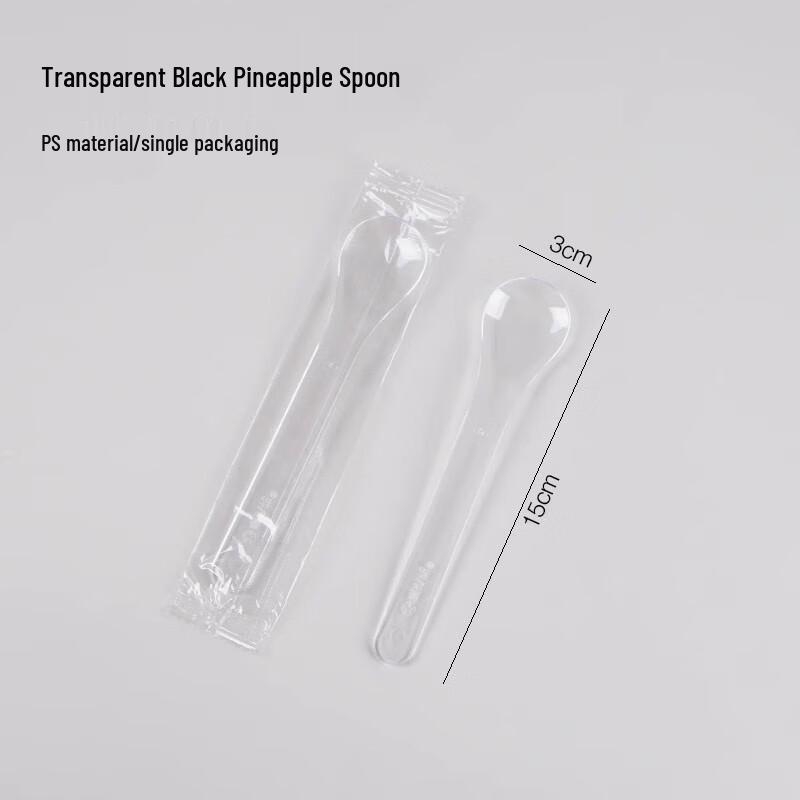 Disposable Transparent Black Pineapple Spoons