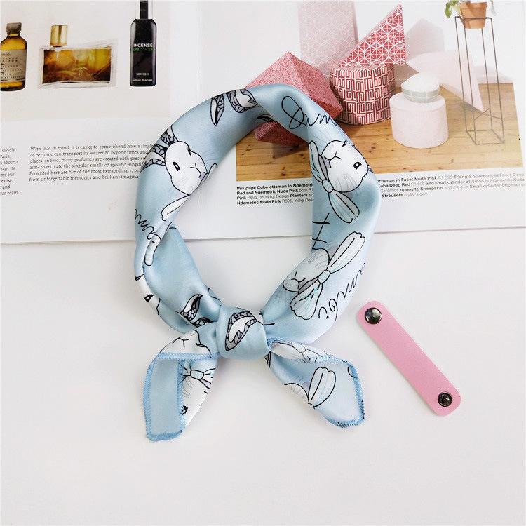 Cotton And Linen Small Square Scarf Silk Scarf Women'S Spring And Autumn New Style Artistic And Versatile Fashionable Temperament Headband Scarf