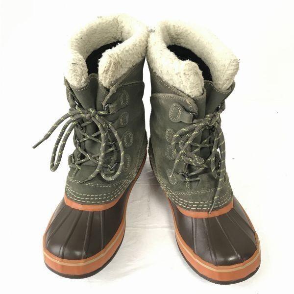 Vintage 80er/90er Jahre/LL Bean/Leder-Schneestiefel/21,5 cm/Khaki/Wasserdicht/Outdoor/US-Marke(GEBRAUCHT)