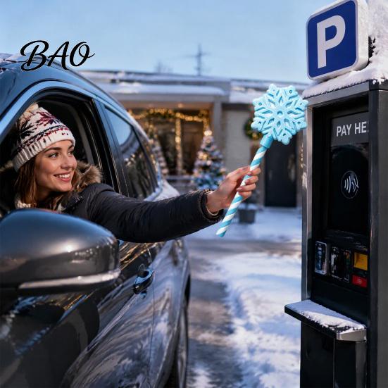 Christmas Holiday Accessory Tap-to-Pay Wand, 3D Printed Credit Card Holder with Candy Secure Slot Cane Handle, Contactless Payment Stick for Checkout,