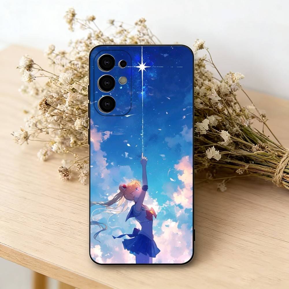 

S-Sailor M-Moon K-Kawaii Anime Phone Case For Samsung S25,S24,S21,S22,S23,S30,Ultra,S20,Plus,Fe,Lite,Note,10,Black Cover Samsung S26