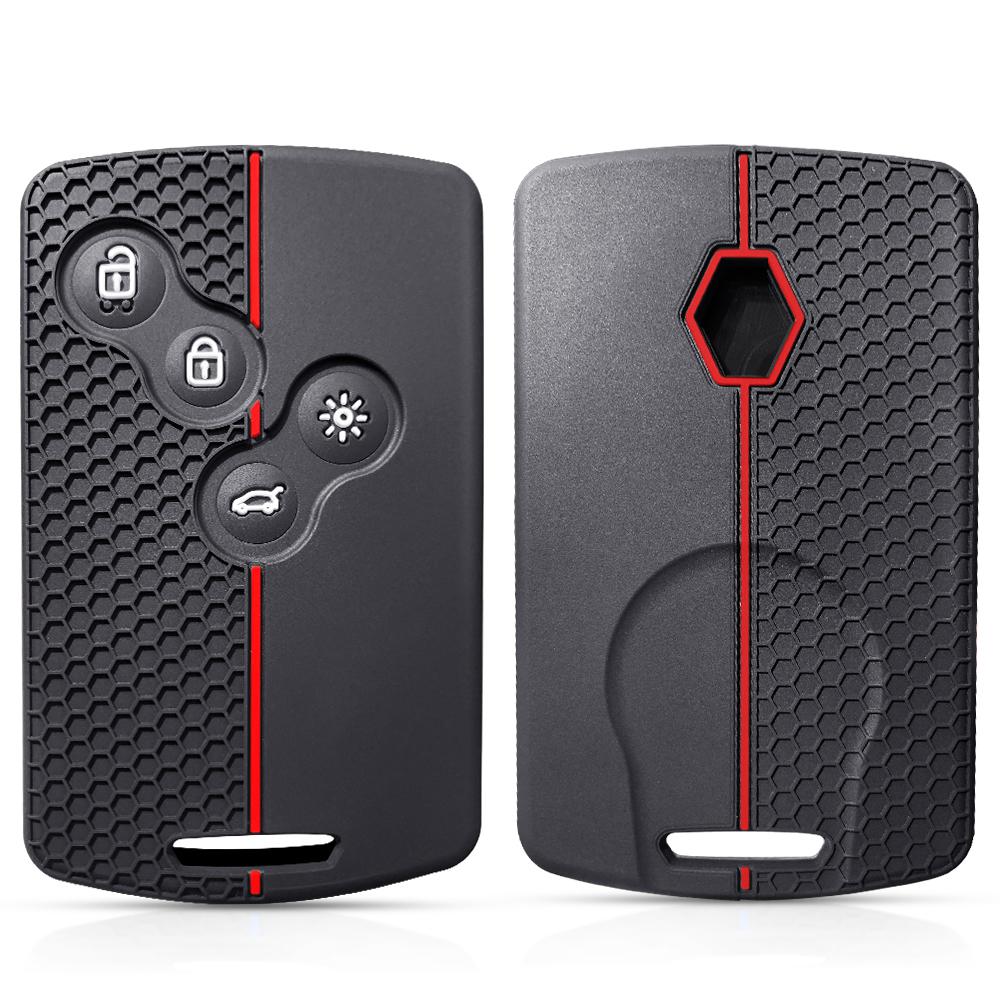4 Buttons Silicone Car Key Case Cover For Renault Duster Captur Clio Logan Megane 1 2 3 Koleos Scenic Nema Fluence Zoe Accessory