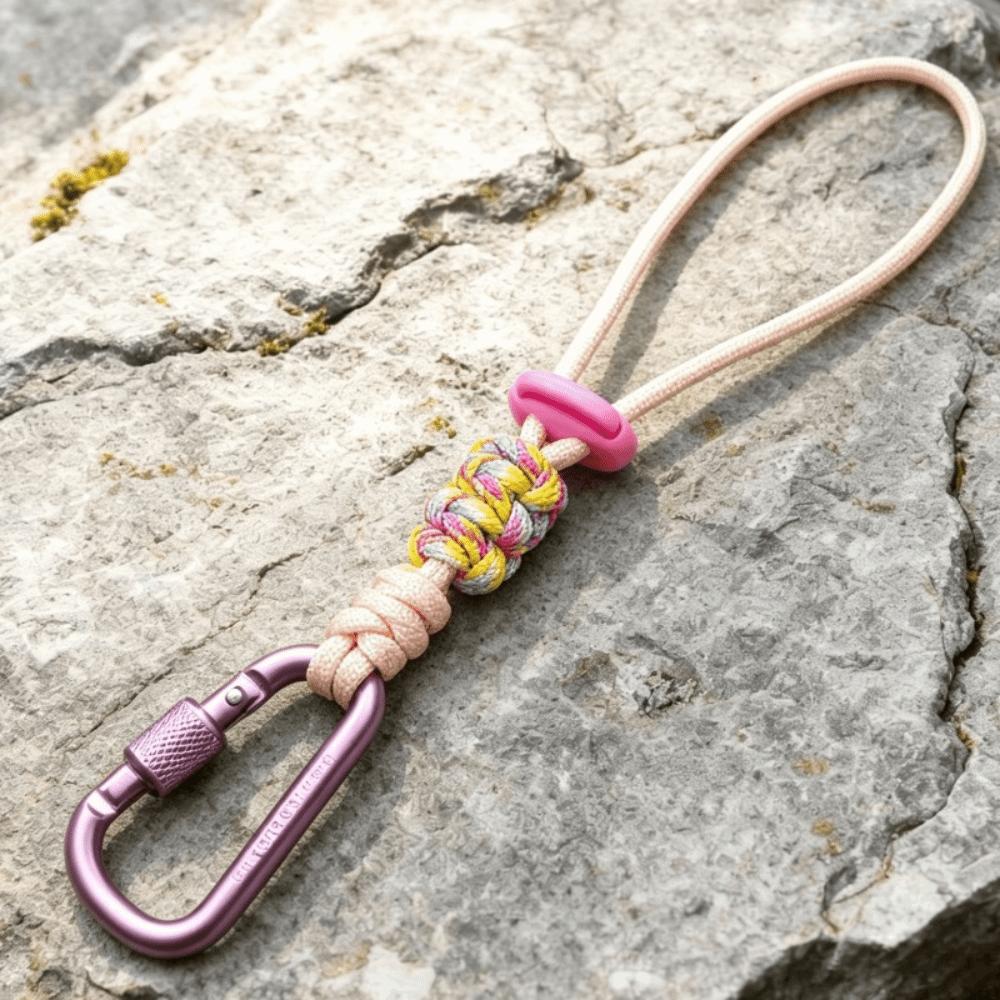 Braided Rope Water Bottle Lanyard Zinc Zinc Alloy Carabiner Hook Essential Key Chain Lanyard Mountaineering