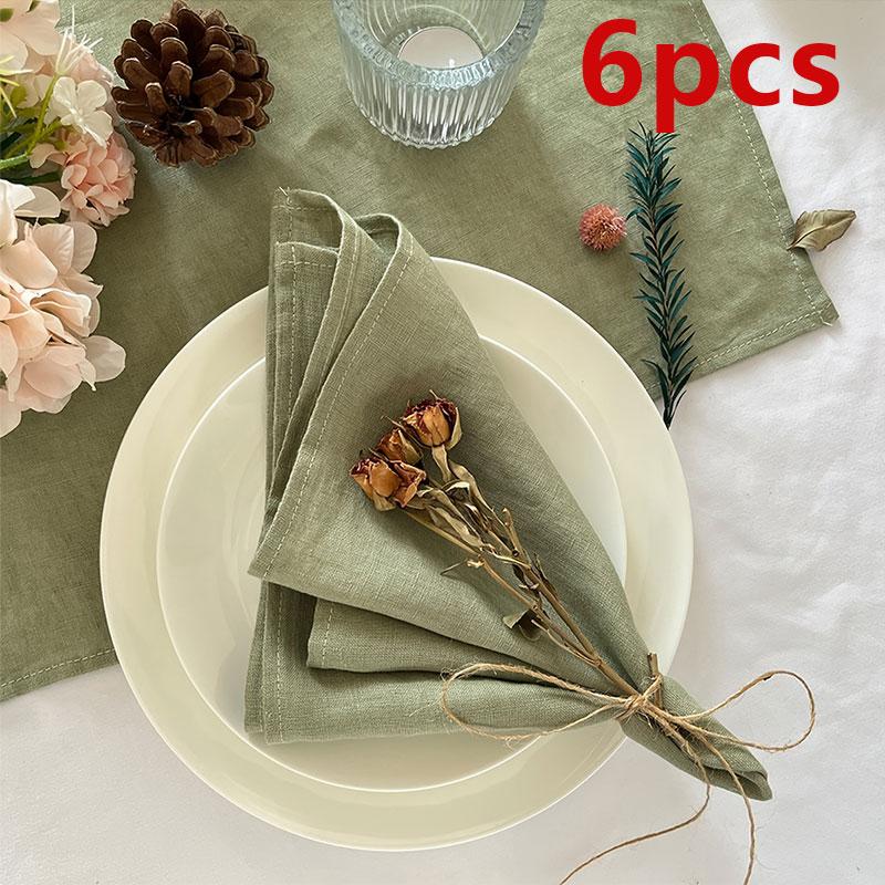 Tablecloth Napkin Durable Polyester Thick Placemat Reusable For Kitchen Dining Wedding Decoration Home