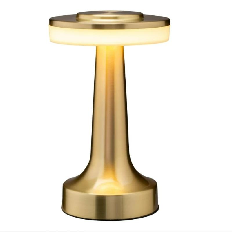 Vintage Metal Desk Lamp USB Rechargeable Portable Touch Table Lamp Bedside Night Light for Bar KTV Hotel Coffee Shop Bedroom Bar