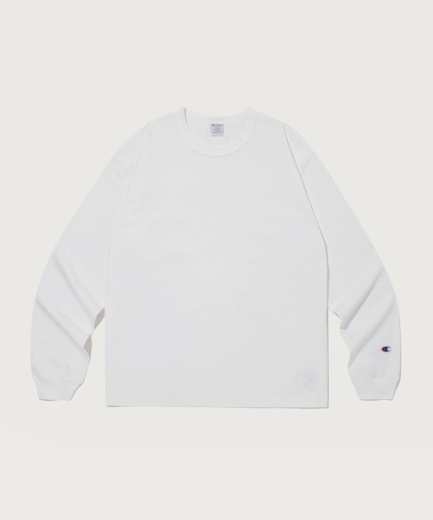 CHAMPION T1011 7Oz Loose Fit Long Sleeve T-Shirt White (Made In Usa)