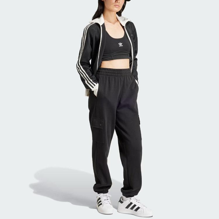 Adidas Originals Beckenbauer Track Top Retro Sports Stand Collar Color Block Long Sleeve Jacket Women Jacket Black IR6089