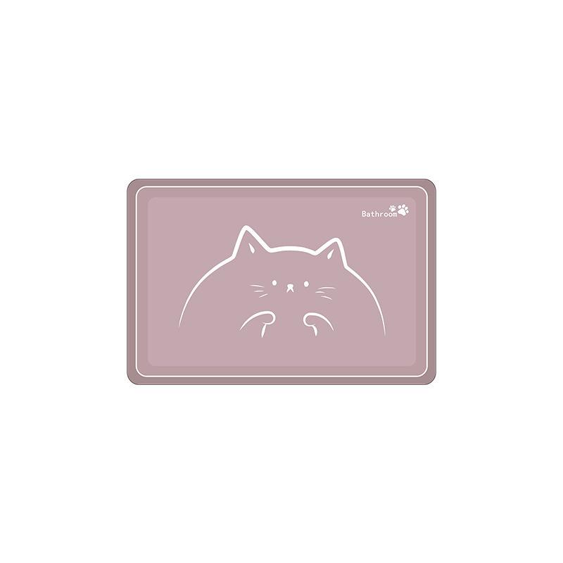 Cartoon Cat Floor Mat Diatom Mud Bathroom Floor Mat Bathroom Absorbent Foot Mat Dirt resistant Quick drying Foot Mat