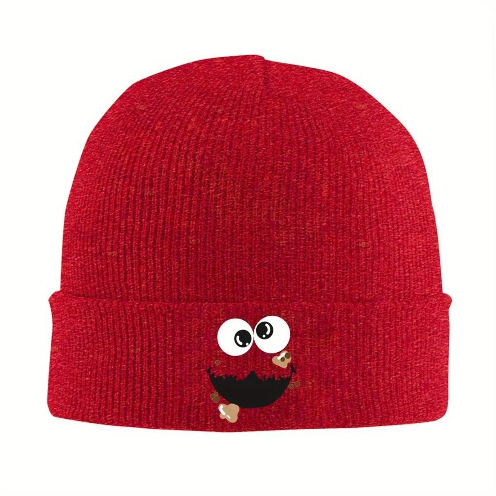New SSesame Street Cookie Face Knitted Hat For Women Unisex Beanies Autumn Winter Hats Cartoon Warm Caps