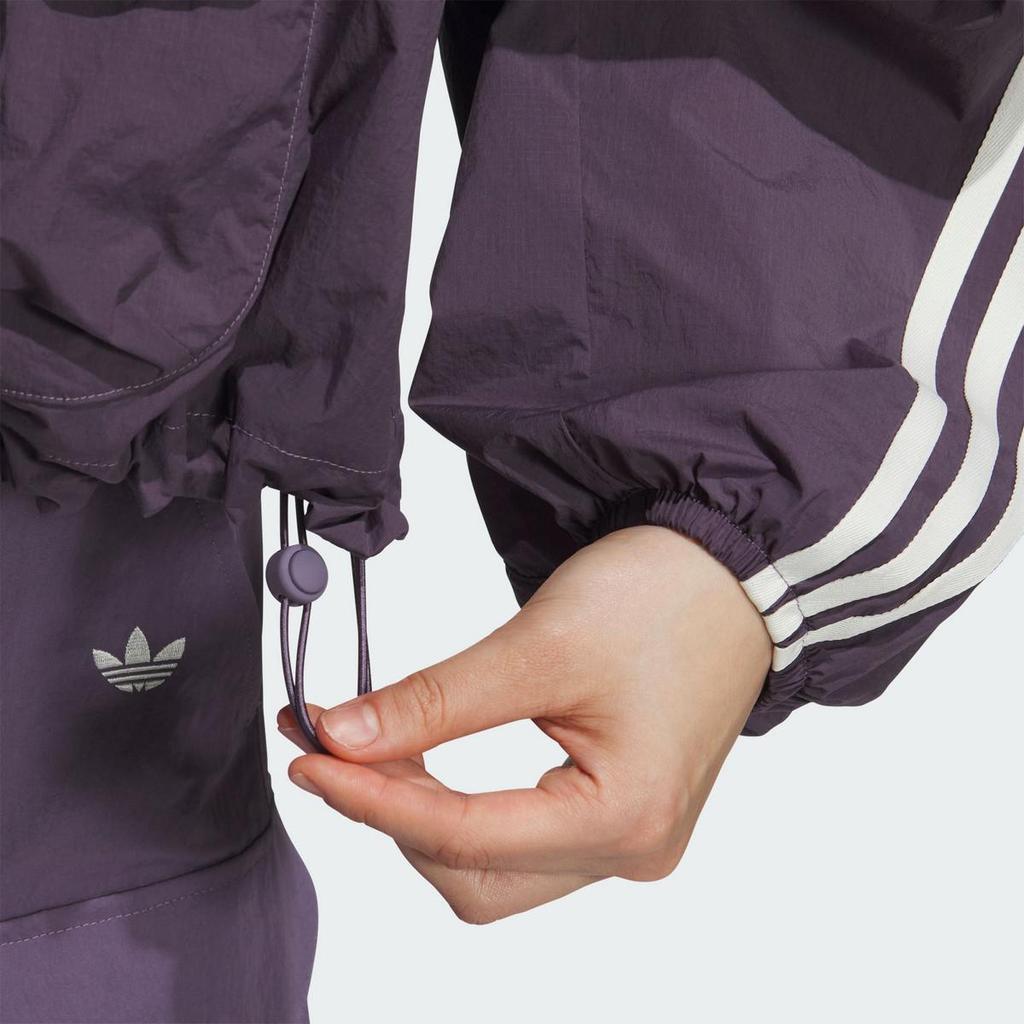 Adidas Originals Windbreaker Hooded Fashion Simple Versatile Jacket Women Jacket Dark-Violet KB8965