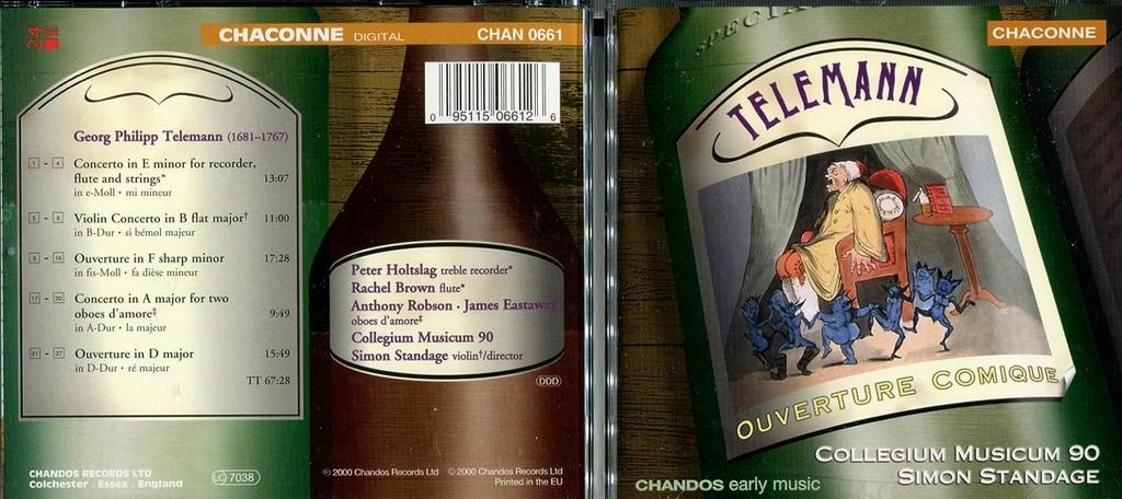 CD GEORG PHILIPP TELEMANN - Ouverture Comique / Cto In E Minor  CHAN0661 Europe Classical Used
