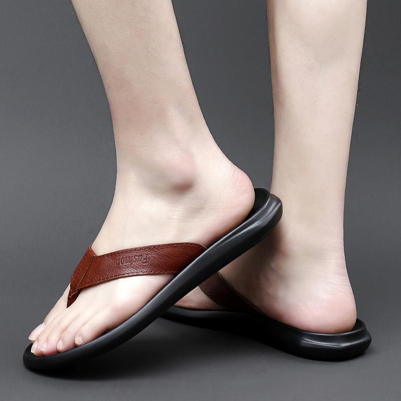 Mens Flip Flops Summer Beach Sandals Breathable Slippers for Man Non-Slip Cool Flats Outdoor Casual Shoes Lightweight Half Drag