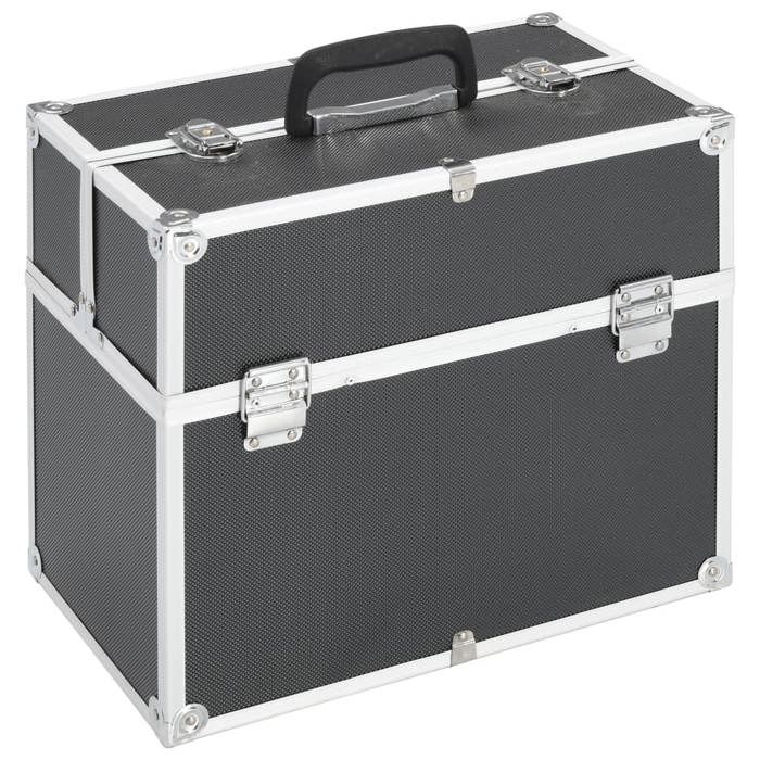 VidaXL Mallette à maquillage 37x24x35 cm Noir Aluminium