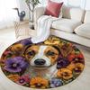 Jack Russell Round Area Rug,Carpet Rug for Living Room Bedroom Sofa Playroom Decor,Non-slip Floor Mat