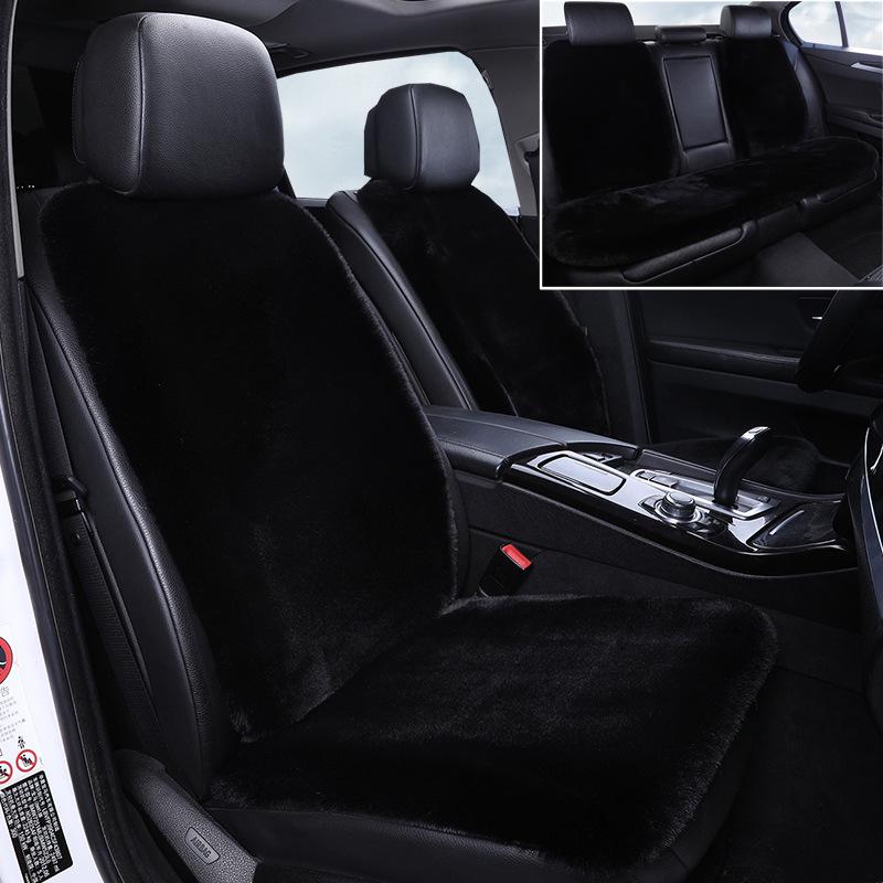 Winter Rabbit Fur Wool Heated Car Seat Cushion - Non-slip, Warm, for Single Seat with Small Waist Support