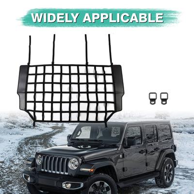 Car Rear Trunk Organizer Isolation Cargo Net Trunk Safety Mesh For Jeep Wrangler JK JL Gladiator JT 2007 2008 2009 2010-2024
