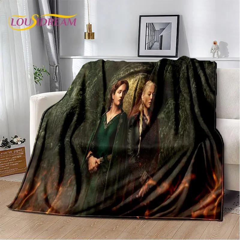 House of The Dragon TV-Film Weiche Plüschdecke, Flanelldecke Überwurfdecke für Wohnzimmer Schlafzimmer Bett Sofa Picknickdecke Kinder