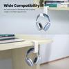 Lightweight Under Desk Headset Stand Holder Rack with Rotating Hook Adjustable Clamp for Organized Gaming Setup