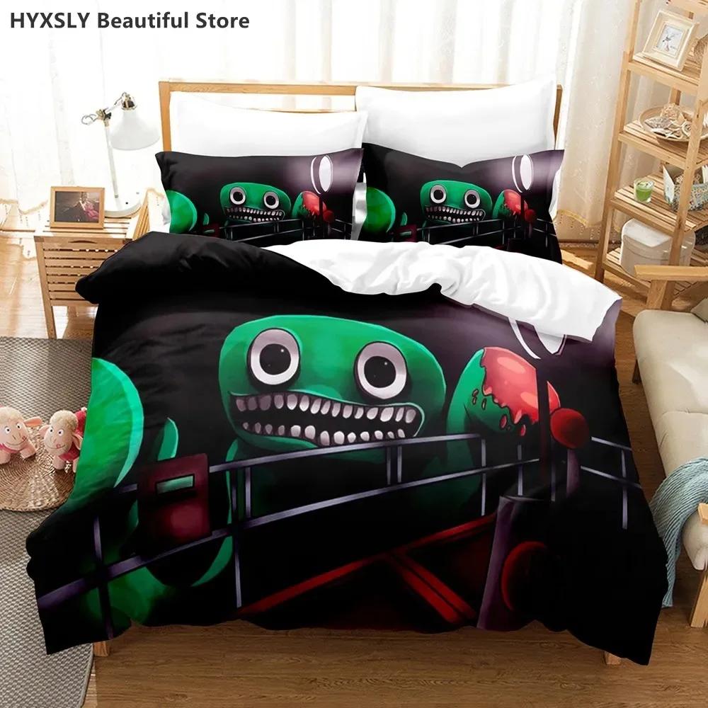 Garten Of Banban 3D Bedding Set Game Quilt Cover Pillowcases Single Queen King For Kids Rainbow Cartoon Duvet Cover Sets
