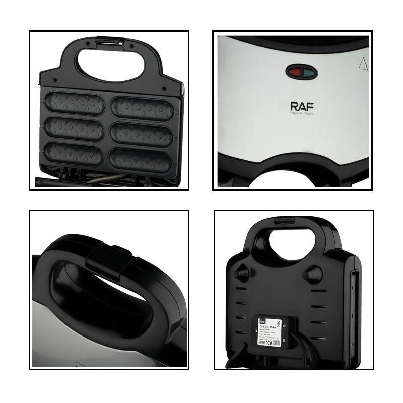 Elektrisk korvmakare 6 fack Krispig majskorv Våffelmakare Korvmaskin Frukostpanna Bakgrill 850W för kök