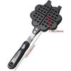 Cast Iron Waffle Maker with Dual Heart Mold for Gas Stove, Non Electric Outdoor Cooking Pan