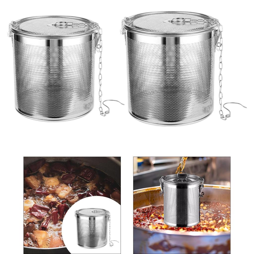 Seasoning Filter Brewing with Chain Hook Loose Leaf Tea Steeper Teaware Tea Filter Spice Stainless Steel Seasoning Strainer