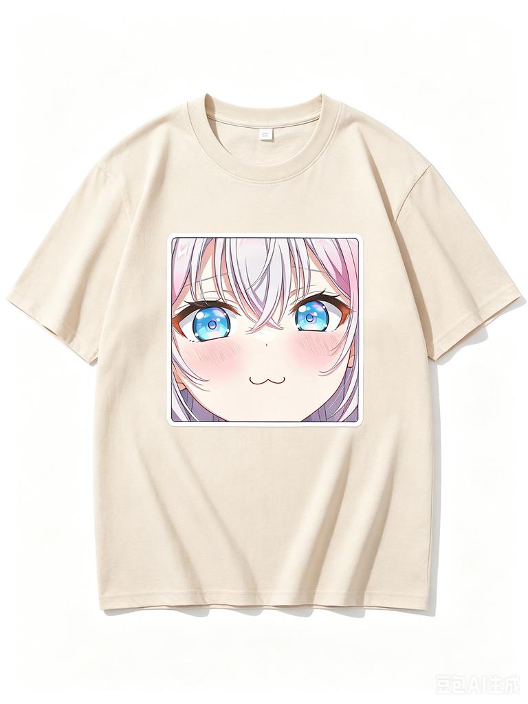 2026 New Unisex Crew Neck Casual Short Sleeve Square Frame Blushing Close Up Alisa Mikhailovna Kujou Anime Print TShirt