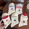 Lace Polka Dot Cat Mid-Calf Cotton Socks - Spring/Autumn Style, Korean/Japanese Cute Trendy Women's Short Socks
