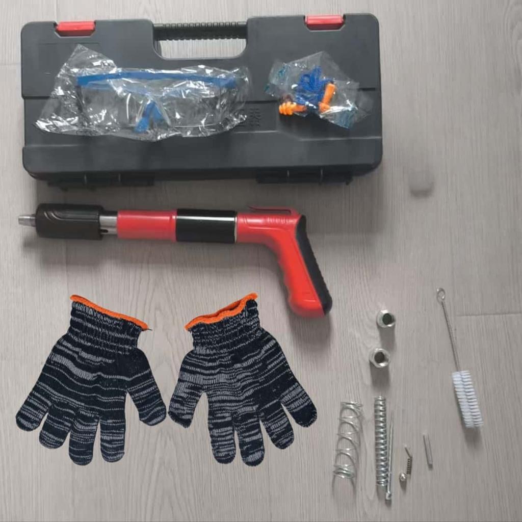 Heavy-Duty 5-Speed Adjustable Nail Gun - Quiet, Fast-Firing, Easy Assembly for Concrete/Steel/Gypsum Walls, DIY & Renovation (Nails Not Included)