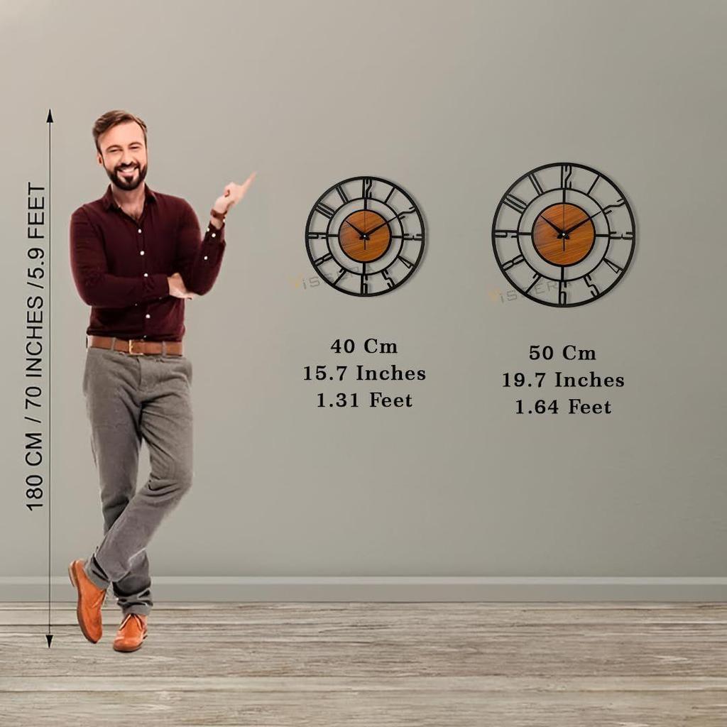 Designad väggklocka i metall för vardagsrum | Senaste antika stilfulla dekorativa kontor, kök, matsal, hall och heminredning