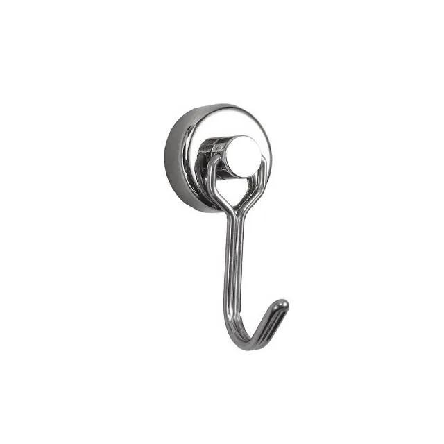Magnetic Hooks Heavy Duty Strong 360 Degree Neodymium Magnet Swivel Swing Hooks For Kitchen Refrigerator Grill Key Towel Holder