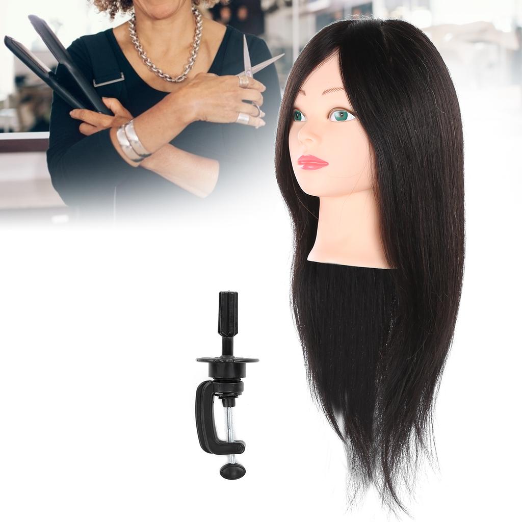 Echthaar-Mannequin-Kopf, Übungs-Friseur-Trainingskopf, Manikin-Kosmetik-Puppe