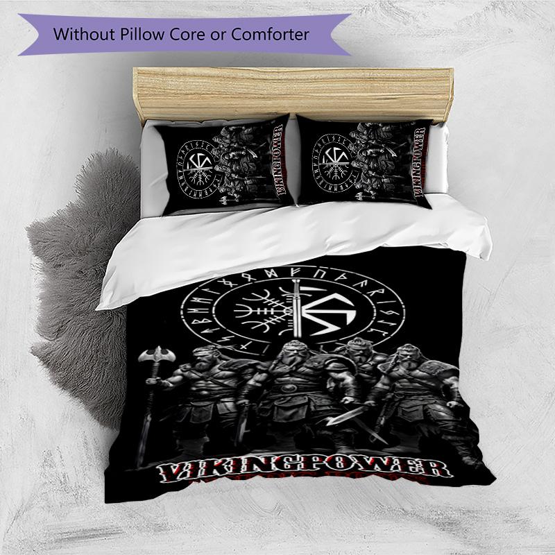 Mythology Valhalla 3pcs Bedding Set Duvet Cover Closure Includes 1 Duvet Cover & 2 Pillowcases for All Seasons Bedroom Home Dorm Decor