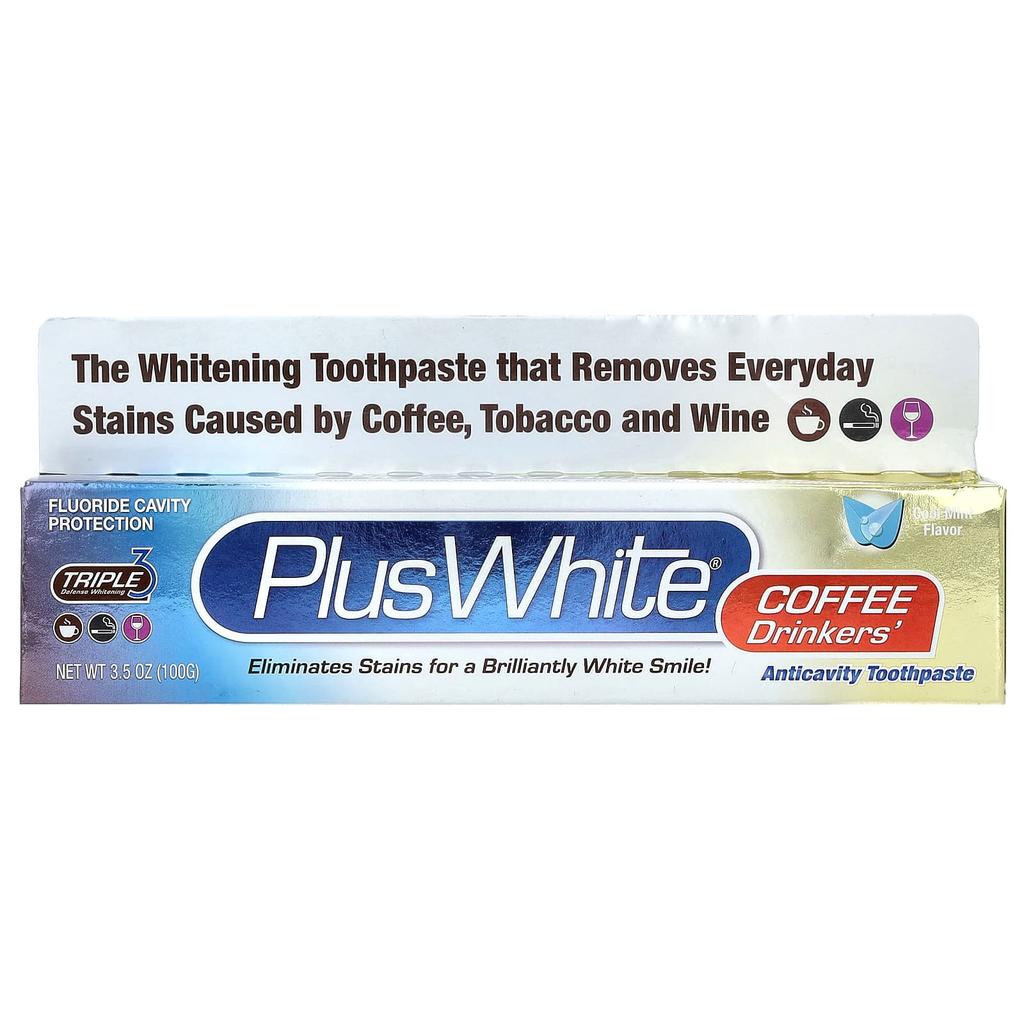 Plus White, Whitening Toothpaste for Coffee Lovers, Cool Mint, 3.5 oz (100 g)