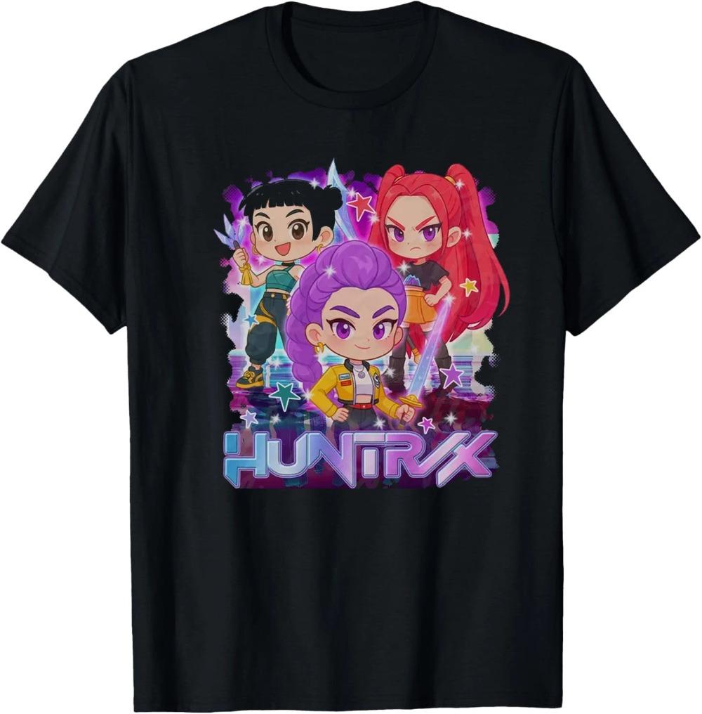 Kpop Demon Hunters Shirt Huntrix Girl T-shirt Kpop Idol Group Shirt Mira T-shirt Clothing Short Sleeve Men Women All-season