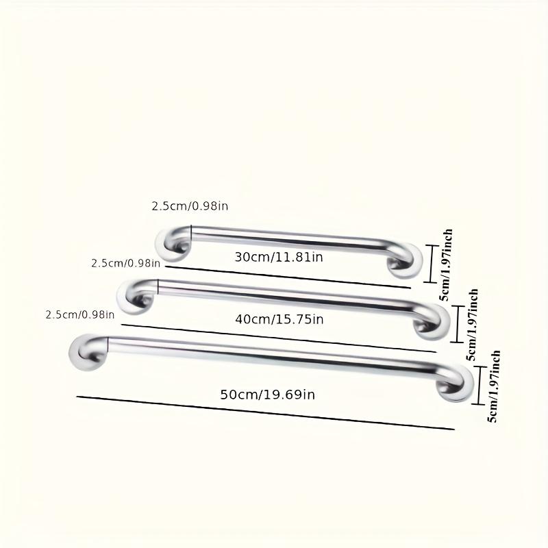 

Stainless Steel Bathroom Grab Bar , Non-Slip Safety Handle for Shower, Toilet & Wall Support, Stainless Steel 30CM-1PC
